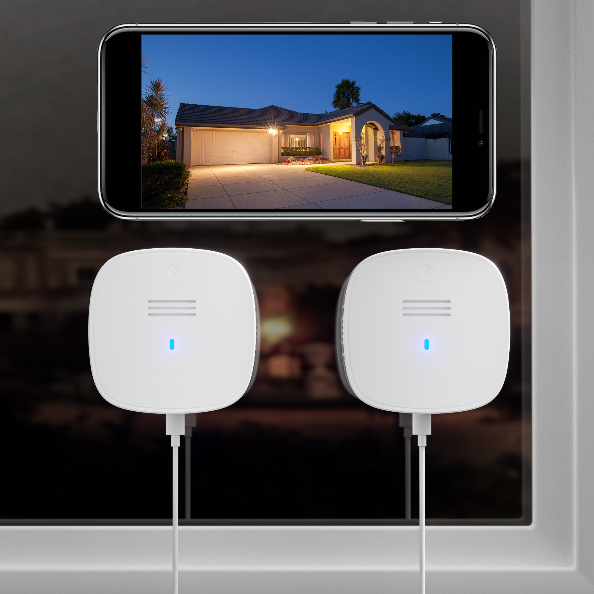 2Pack 3MP 2k Window Camera, SpectraVivid AI Color Night Vision Window Cameras for Home Security, 2.4G&5G WiFi, Person & Motion Detection Siren, Easy Quick Install On Glass