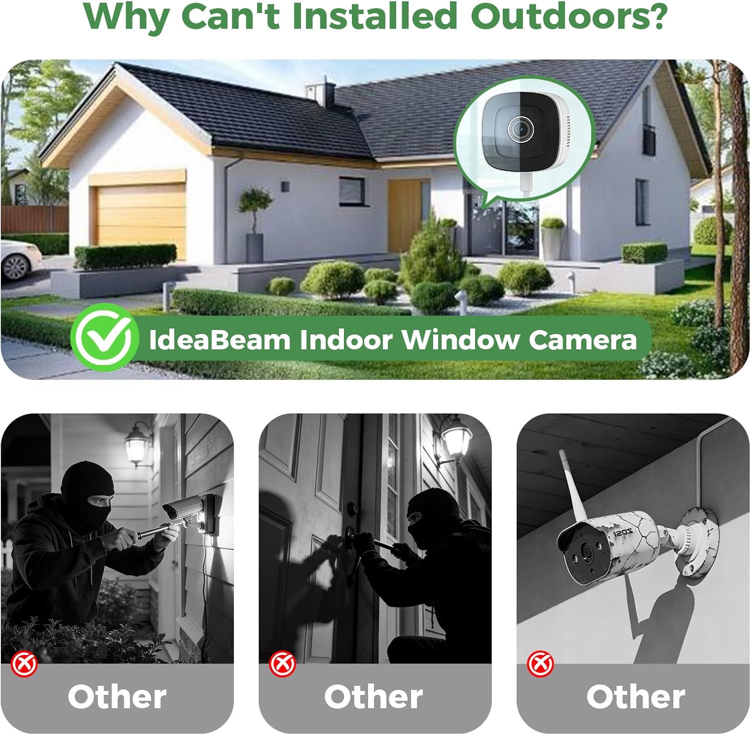 3K 5MP Window Camera, SpectraVivid AI Color Night Vision Window Cameras for Home Security, 2.4G&5G WiFi, Person & Motion Detection Siren, Two-Way Audio, 24/7 Recording, Easy Quick Install Indoor Glass