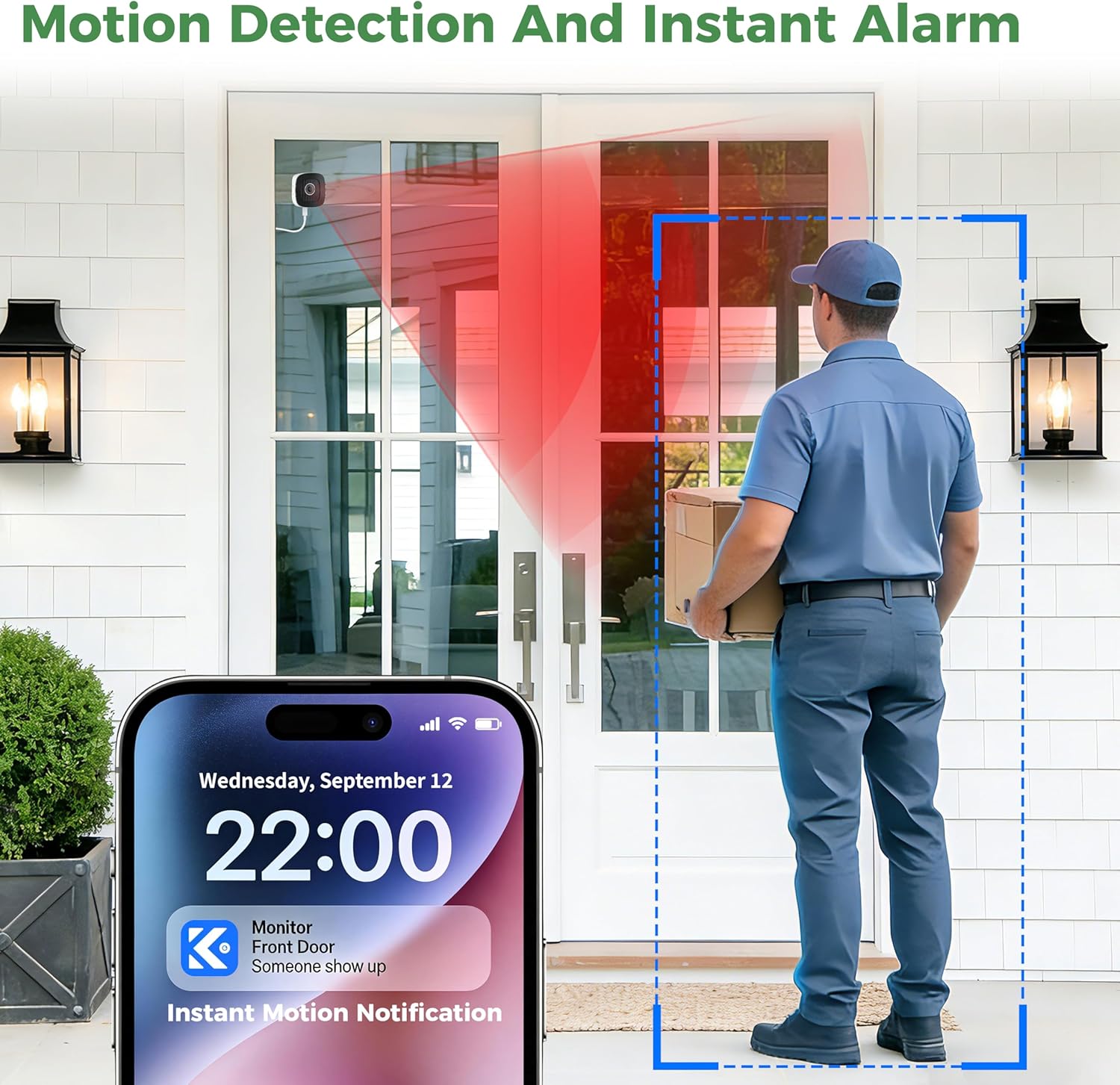 3K 5MP Window Camera, SpectraVivid AI Color Night Vision Window Cameras for Home Security, 2.4G&5G WiFi, Person & Motion Detection Siren, Two-Way Audio, 24/7 Recording, Easy Quick Install Indoor Glass